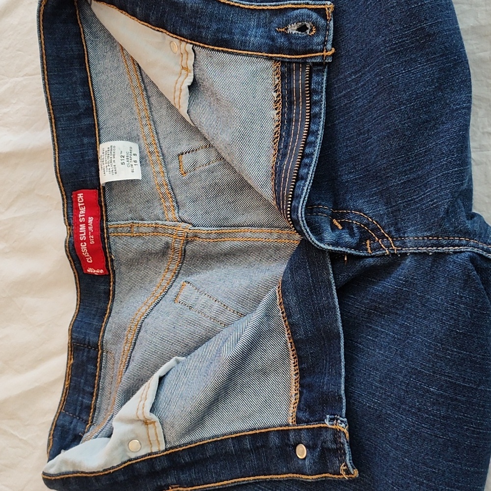 Levi's Classic Slim Tapered Stretch 512 Jeans Size 16S Dark Wash Casual Western - Picture 8 of 13